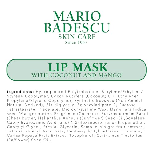 Mario Badescu Lip Mask with Coconut and Mango for All Skin Types, Overnight Lip Treatment Enriched With Skin Softening Coconut Oil, Sunflower Seed Oil and Hydrating Shea Butter, 0.5 Ounces Mario BadescuBuy Supplements Australia