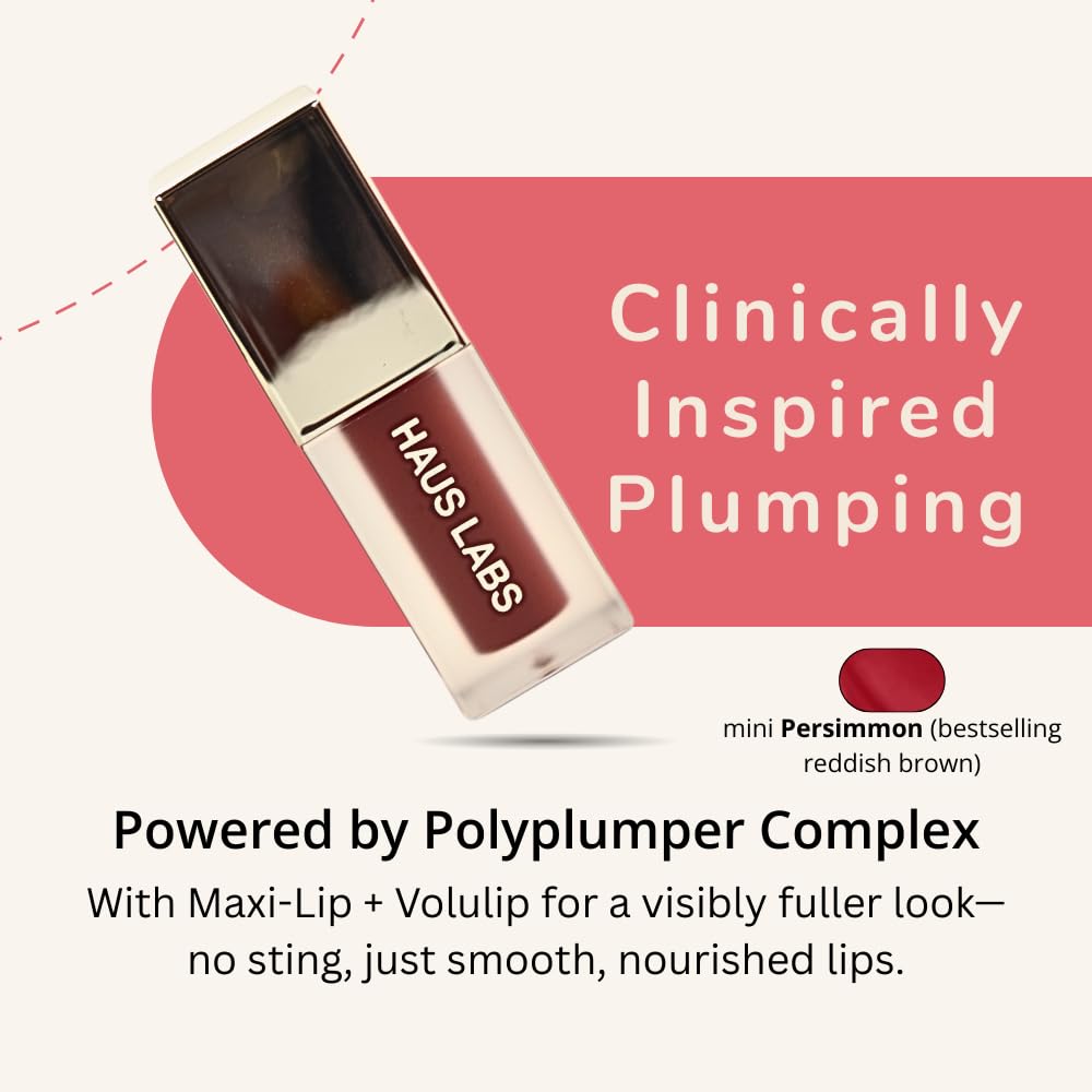 Haus Labs PHD Hybrid Innovation Plumping Lip Glaze Duo - Honey Shimmer Full Size & Persimmon Mini Haus LaboratoriesBuy Supplements Australia