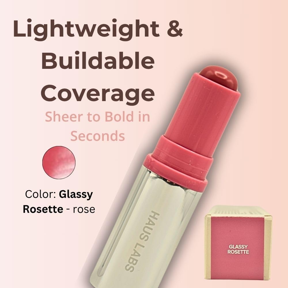 Haus Labs Color Fuse Longwear Hydrating Glassy Lip + Cheek Blush Balm Stick - Glassy Rosette Haus LaboratoriesBuy Supplements Australia