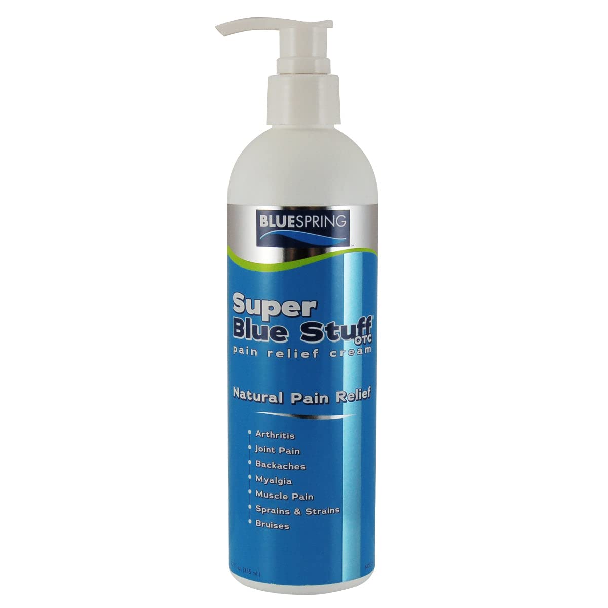Super Blue Stuff OTC 12-oz. Pump Bottle - Natural, Made in USA, Paraben-free, Works in As Little As 5 Minutes for Joint/Muscle Pain, Backaches, Sprains/Strains, Bruises & Arthritis by Blue Spring Blue SpringBuy Supplements Australia