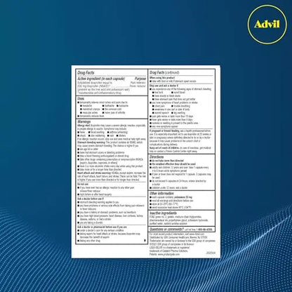 Advil Liqui-Gels minis Pain Reliever and Fever Reducer, Pain Medicine for Adults with Ibuprofen 200mg for Pain Relief - 200 Liquid Filled Capsules AdvilBuy Supplements Australia