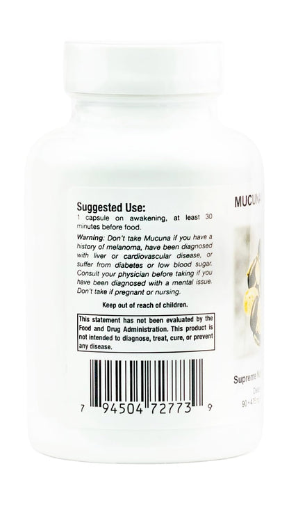 Supreme Nutrition Mucuna Supreme, 90 Pure Cowhage Vegetarian Capsules