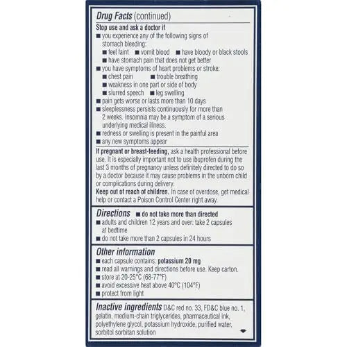 Advil PM Liqui-Gels Pain Reliever and Nighttime Sleep Aid, Pain Medicine with Ibuprofen for Pain Relief and Diphenhydramine HCL for a Sleep Aid - 40 Liquid Filled Capsules - Back to College AdvilBuy Supplements Australia