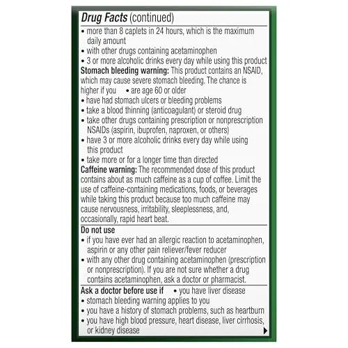 Excedrin Extra Strength Caplets for Headache Pain Relief, Acetaminophen 250mg, Aspirin 250mg, Caffeine 65mg, Pain Reliever, 24 count ExcedrinBuy Supplements Australia