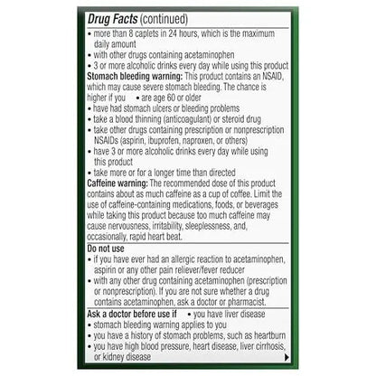 Excedrin Extra Strength Caplets for Headache Pain Relief, Acetaminophen 250mg, Aspirin 250mg, Caffeine 65mg, Pain Reliever, 24 count ExcedrinBuy Supplements Australia