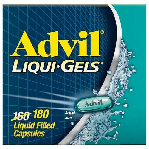 Advil Liqui-Gels Pain Reliever and Fever Reducer, Pain Medicine for Adults with Ibuprofen 200mg for Headache, Backache, Menstrual Pain and Joint Pain Relief - 180 Liquid Filled Capsules AdvilBuy Supplements Australia