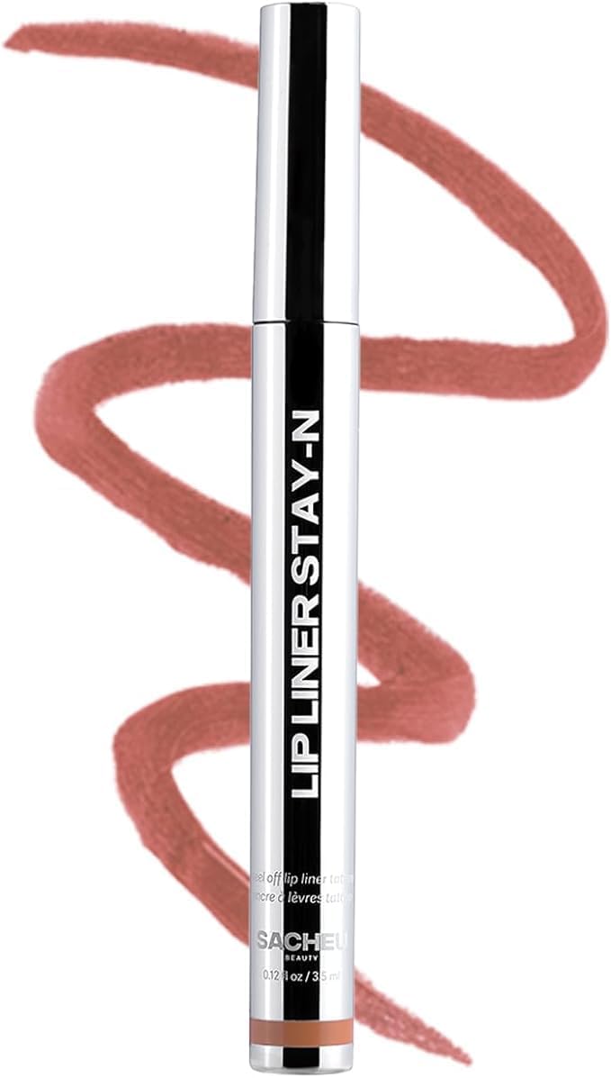 Sacheu Lip Liner STAY-N Peel Off Lip Stain — Long Lasting Waterproof Lip Tint with Hyaluronic Acid & Vitamin E — Transfer Proof Matte Finish, Vegan & Cruelty-Free (p-INKED) SacheuBuy Supplements Australia