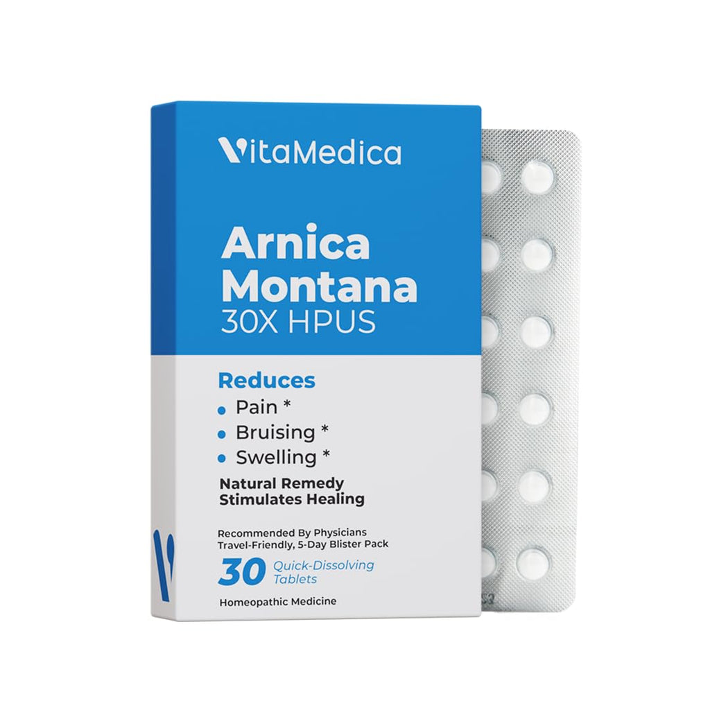 Arnica Montana 30X HPUS, Clinical Grade, Quick Dissolve Tablets, Five-Day Recovery Pack for Pain and Bruise Relief After Surgery or Injury, Natural Healing, Gentle on The Stomach - 30 Count VitaMedicaBuy Supplements Australia