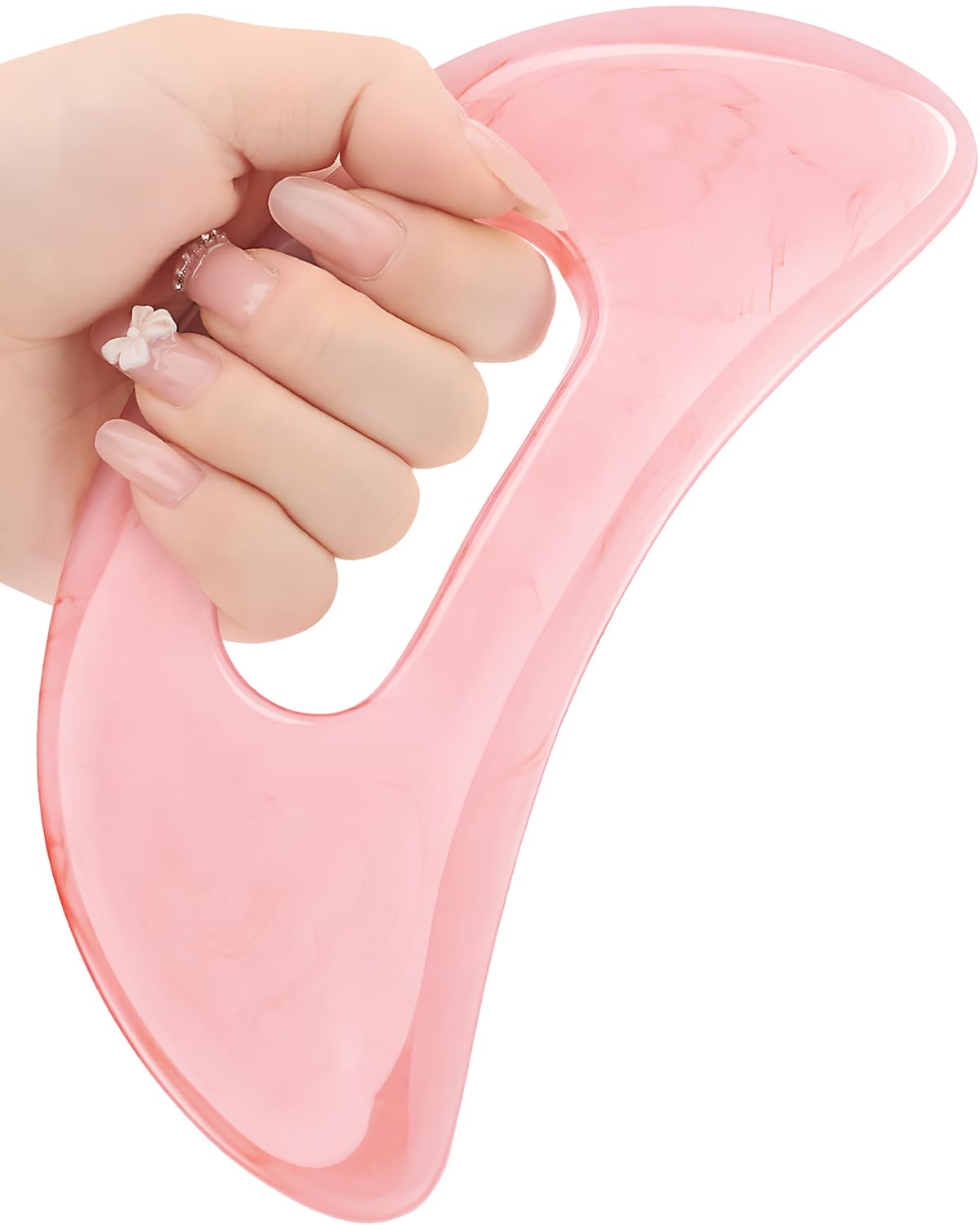 Qiifaiikooii Large Gua Sha Massage Tool for Body Back,Lymphatic Drainage Anti Cellulite,Resin(Pink/7.1In) Qiifaiikooii buy supplements Au