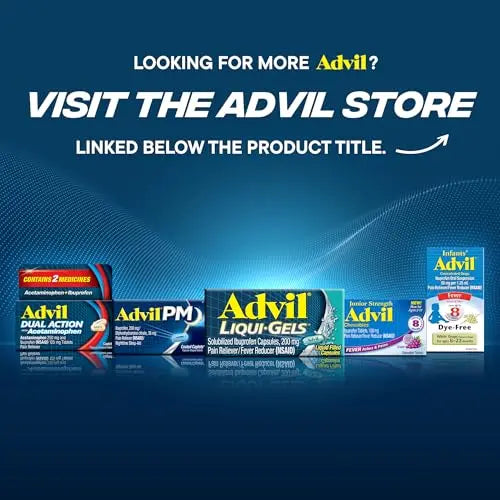 Advil Liqui-Gels Minis Pain Reliever and Fever Reducer, Pain Medicine for Adults with Ibuprofen 200mg for Pain Relief - 80 Liquid Filled Capsules AdvilBuy Supplements Australia