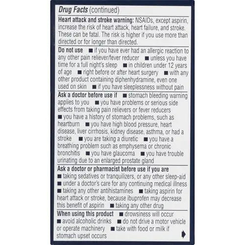 Advil PM Pain Reliever and Nighttime Sleep Aid, Pain Medicine with Ibuprofen for Pain Relief and Diphenhydramine Citrate for a Sleep Aid - 40 Coated Caplets AdvilBuy Supplements Australia