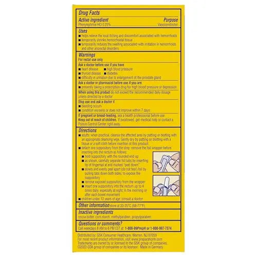 PREPARATION H Hemorrhoid Symptom Treatment Suppositories, Burning, Itching and Discomfort Relief (48 Count) Preparation HBuy Supplements Australia