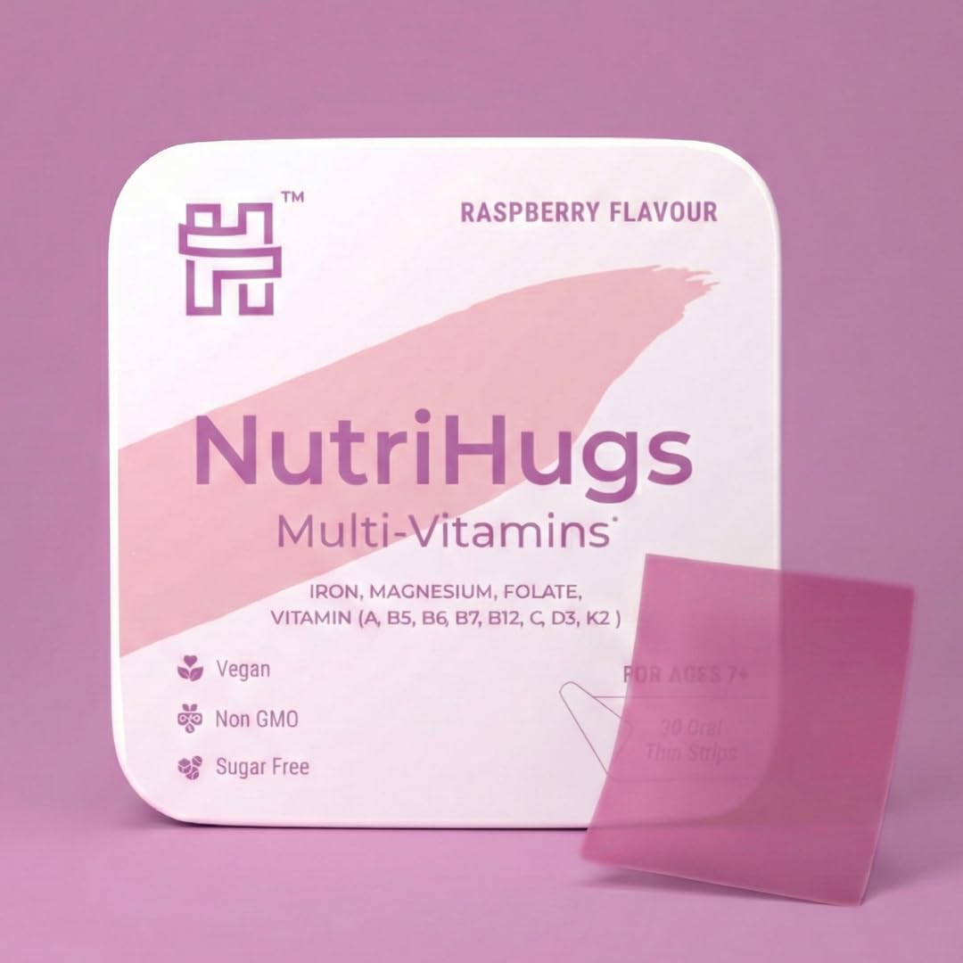NutriHugs Daily Multivitamin Dissolving Strips - Vitamins A, B-Complex, C, D3 and K2 - 11 Essential Vitamins & Minerals - Vegan, Sugar-Free, Fast-Absorbing Oral Thin Film - Doctor-Founded - 30 Count MedHugsBuy Supplements Australia