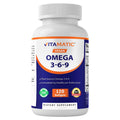 Vitamatic Vegan Omega 3-6-9 Complex 1250mg | Flaxseed, Olive, Borage & Algae Oils | Plant-Based Omegas | 120 Softgels VitamaticBuy Supplements Australia