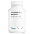 Supplement bottle labeled 'Acid Balance Formula' by SuperSmart on a white background