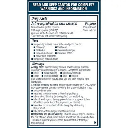 Advil Liqui-Gels Minis Pain Reliever and Fever Reducer, Pain Medicine for Adults with Ibuprofen 200mg for Pain Relief - 80 Liquid Filled Capsules AdvilBuy Supplements Australia
