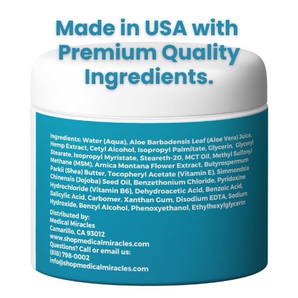 Medical Miracles Neuropathy Cream 2X Strength | Nerve Therapy Max Potency Relief for Feet, Hands, Legs, Toes - Arnica, Vitamin B6, Aloe Vera, MSM - Crafted for Exceptional Relief 4oz Medical MiraclesBuy Supplements Australia