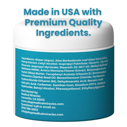 Medical Miracles Neuropathy Cream 2X Strength | Nerve Therapy Max Potency Relief for Feet, Hands, Legs, Toes - Arnica, Vitamin B6, Aloe Vera, MSM - Crafted for Exceptional Relief 4oz Medical MiraclesBuy Supplements Australia
