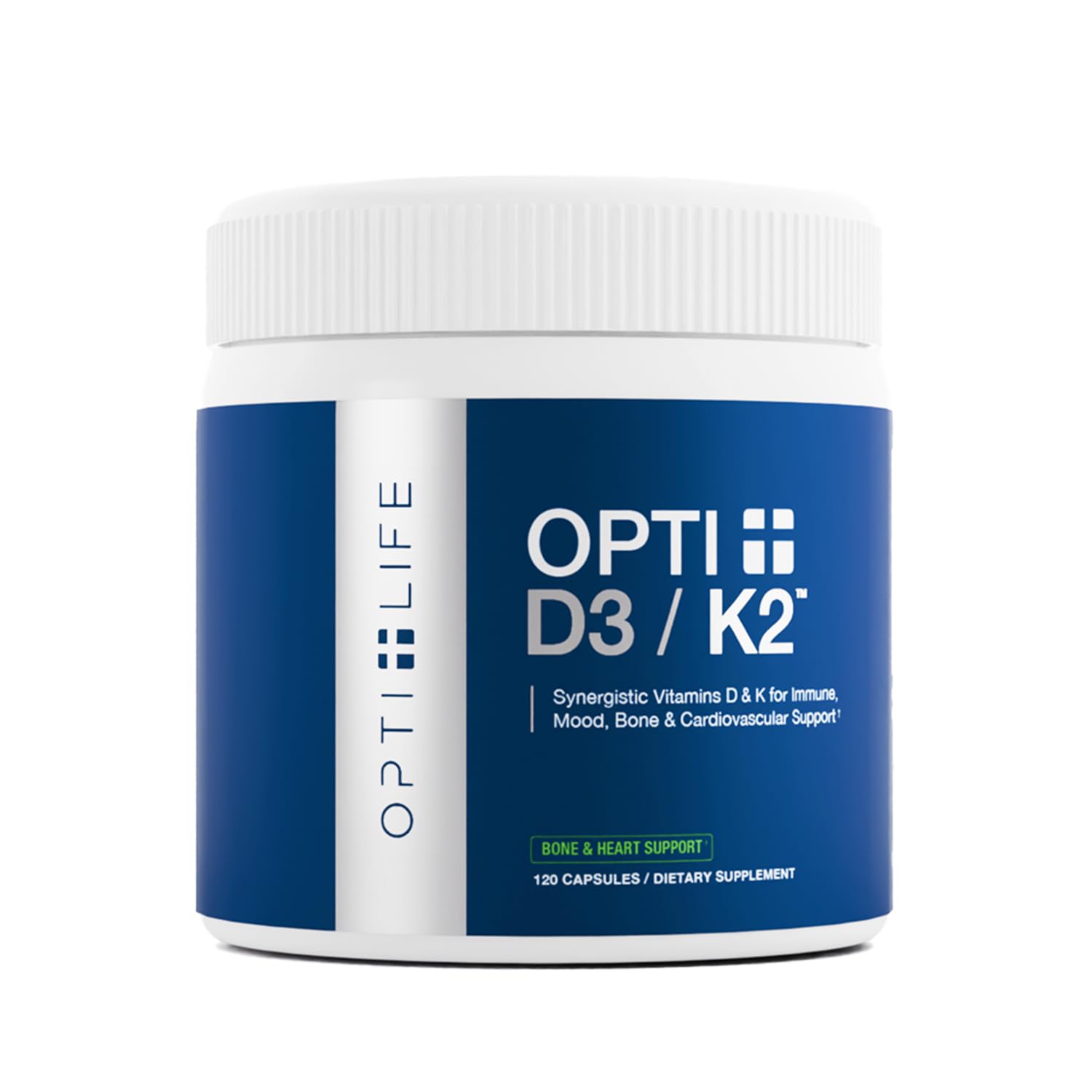 Opti + D3/K2 Supplement | Bone Health, Cardiovascular Wellness and Immune Support* Supplement | Vitamin D3 K2 Daily Support | 120 Capsules/120 Servings Opti + Life buy supplements Au