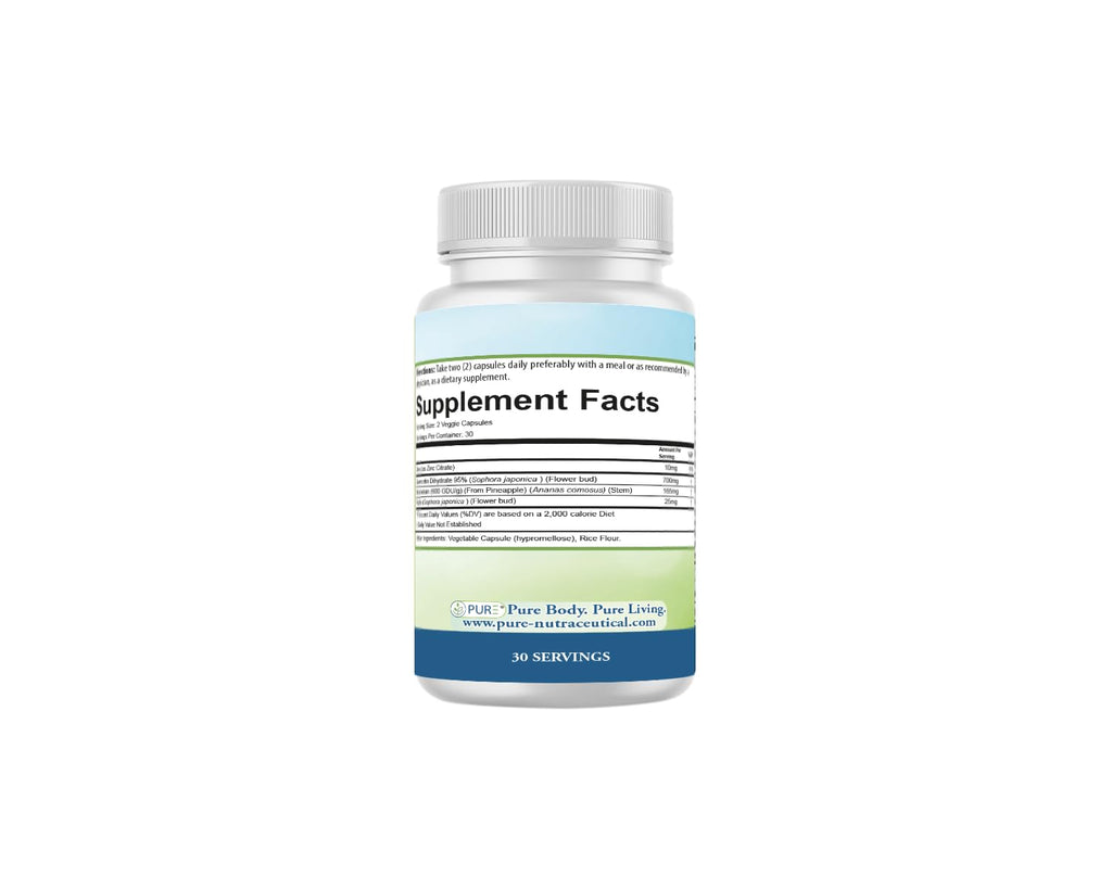 PURE® Quercetin+ with Zinc, Bromelain, Rutin Immune Shield - 60 Capsules - High Bioavailability Antioxidant Complex for Respiratory Health & Viral Defense - Made in USA PURE buy supplements Au