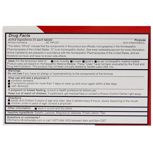 Arnica Recovery TABS NARTEX NARTEX LABSBuy Supplements Australia