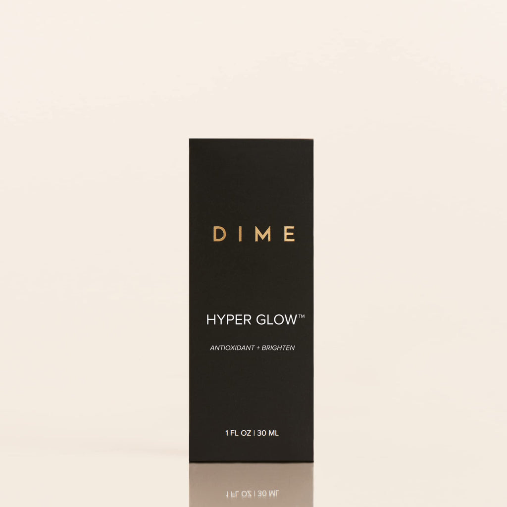 DIME Beauty Hyper Glow Treatment Vitamin C Serum Dark Spot Remover for Face Brightening Hydrating Antioxidant Vitamin C Serum for Face with Ferulic Acid Resveratrol Hyaluronic Acid Aloe 1 oz / 30 ml DIMEBuy Supplements Australia