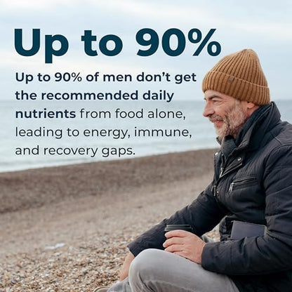 LifeSeasons Men's Multivitamin – High Potency with 21 Vitamins & Minerals, PureWay-C®, NAD+, Active B-Vitamins, TRAACS® Chelates, enXtra® for Energy, Probiotics & Mushrooms – 120 Veg Capsules LifeSeasons buy supplements Au