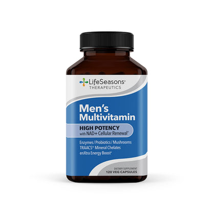 LifeSeasons Men's Multivitamin bottle on a white background