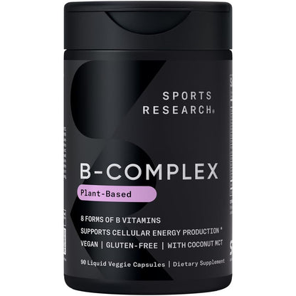 Sports Research Vitamin B-Complex - Full Spectrum of B Vitamins - 90 Liquid Veggie Capsules Sports Research buy supplements Au