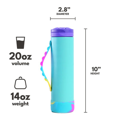 Elemental Iconic Water Bottle for School - 100% Leak-Proof Insulated Water Bottles with Straw Lid & Pop-It Handle - Triple-Wall Insulated & BPA-Free, 20oz – Blue Tie Dye Elemental buy supplements Au