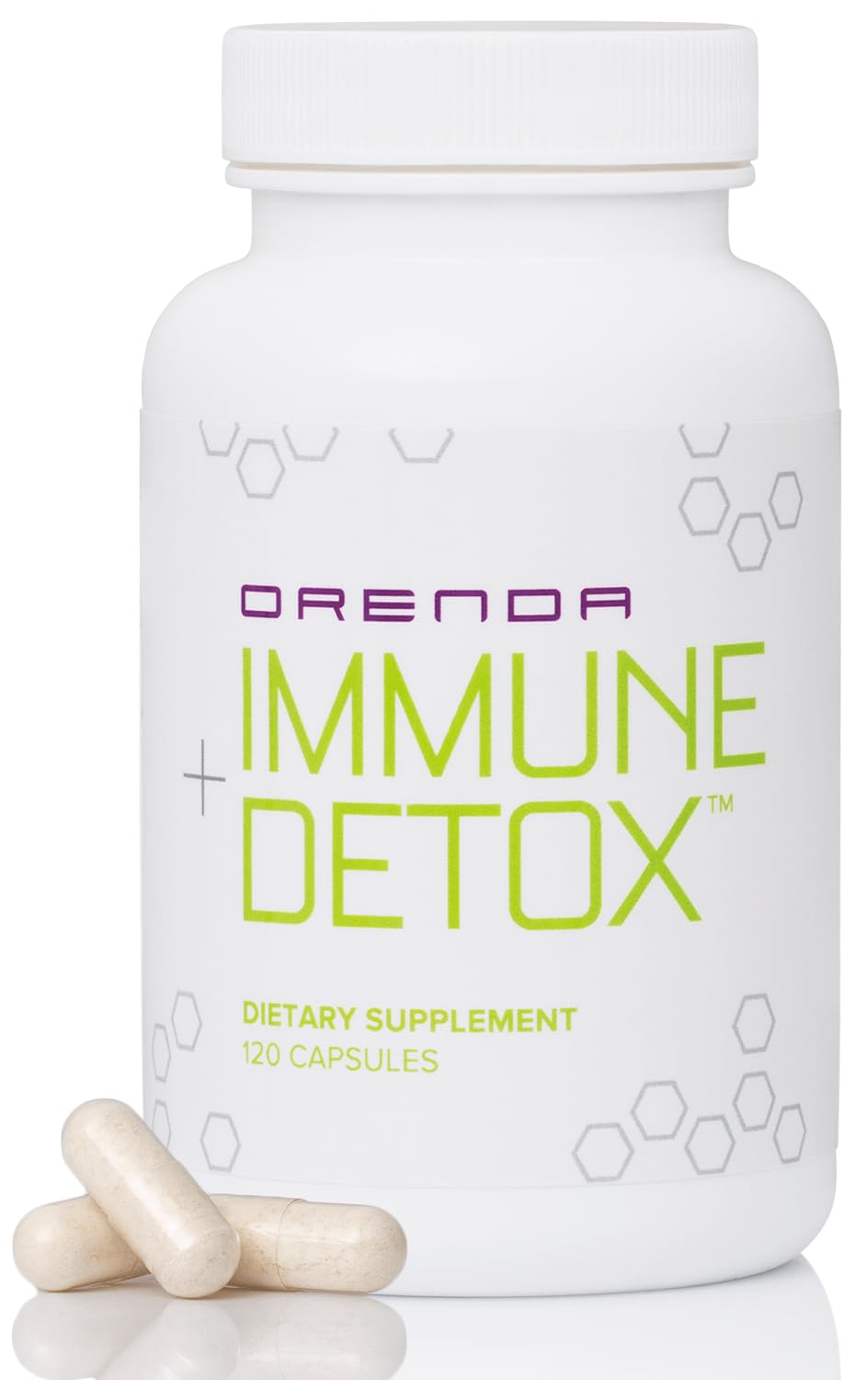 Orenda Immune + Detox - Specialized Formula with Calcium d-Glucarate, Beta 1,3 Glucans & IMMUSE® for Wellness and Balance - 120 Capsules