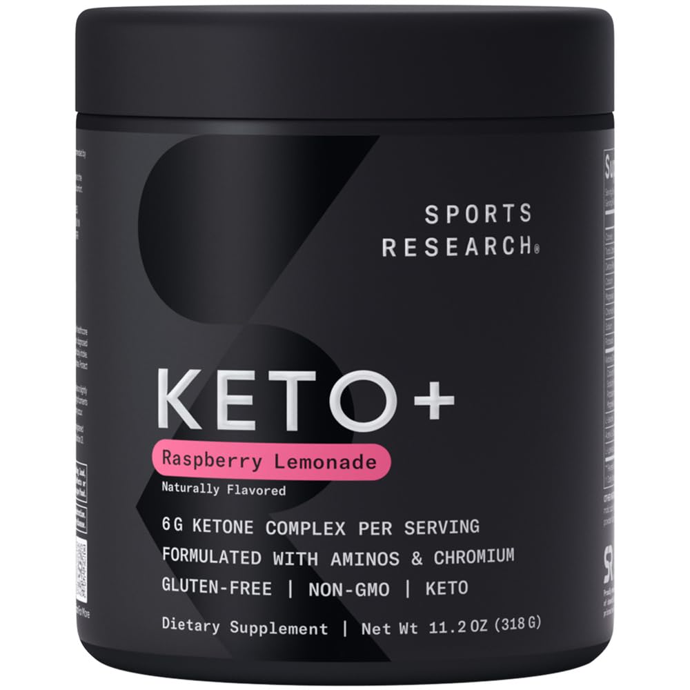 Sports Research® Keto Plus Exogenous Ketones with goBHB® - Premium Keto Powder Supporting Ketosis, Energy & Cognitive Function - Keto Certified · Vegan Friendly · 30 Servings (Raspberry Lemonade) Sports Research buy supplements Au