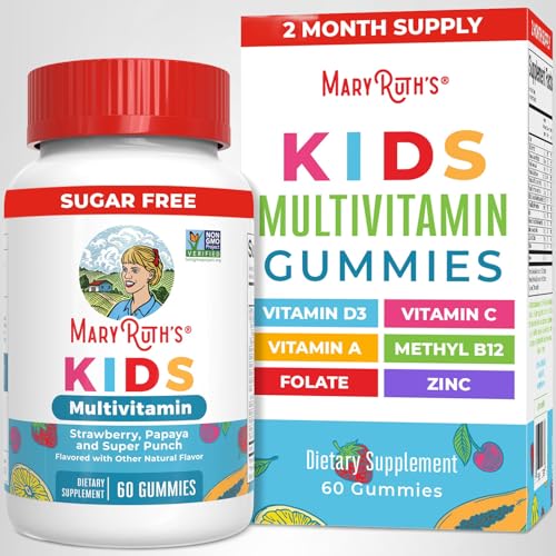 MARYRUTH'S Kids Vitamins | Multi | Sugar Free | 2 Month Supply | Kids Multivitamin Gummies for Ages 2+ | Vegan | Only 1 Gummy a Day | 60 Count