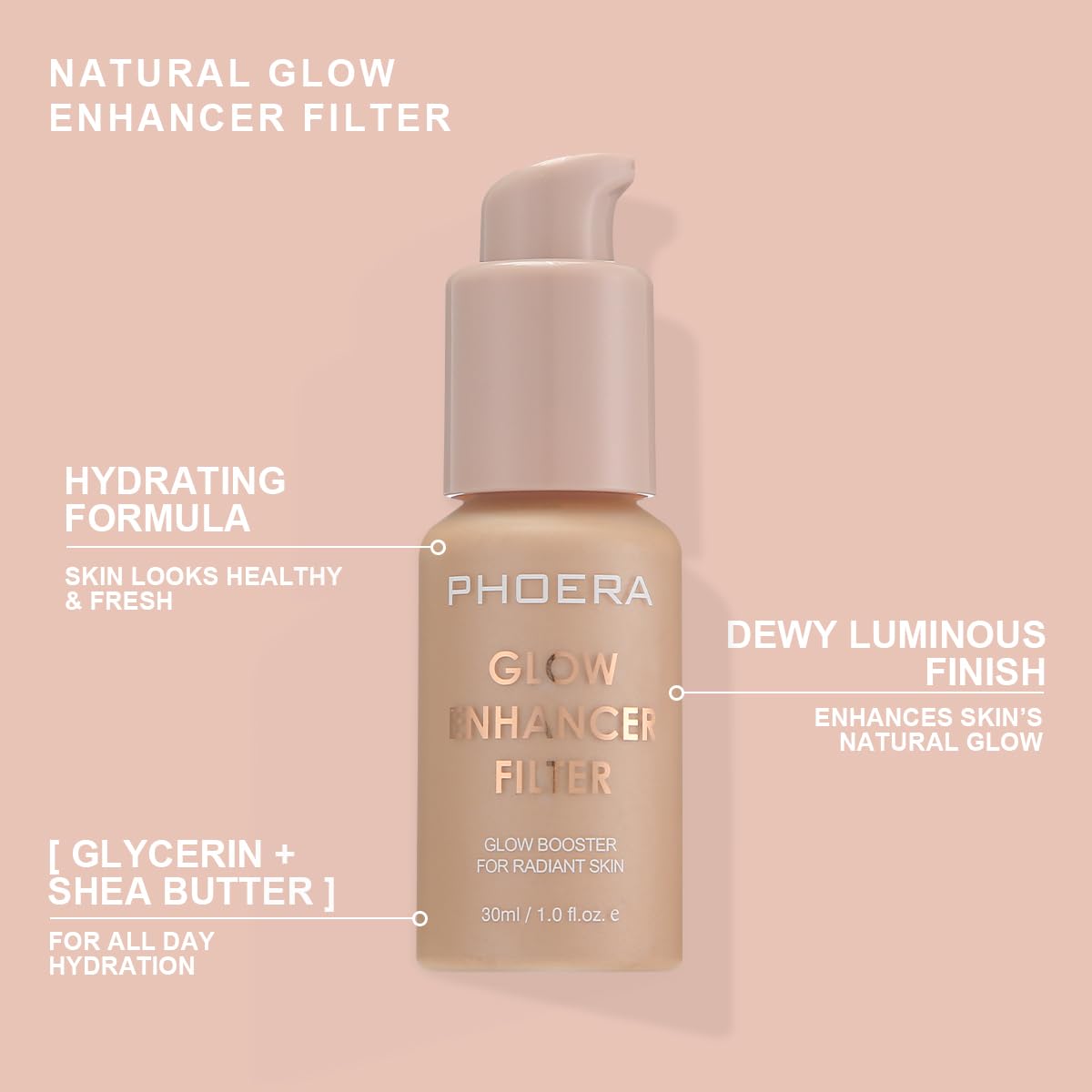 PHOERA Skin Glow Tint Foundation,Natural Radiant Flawless Filter Effect Silk Perfect Illuminating Foundation. (03 Medium) MeifenBuy Supplements Australia