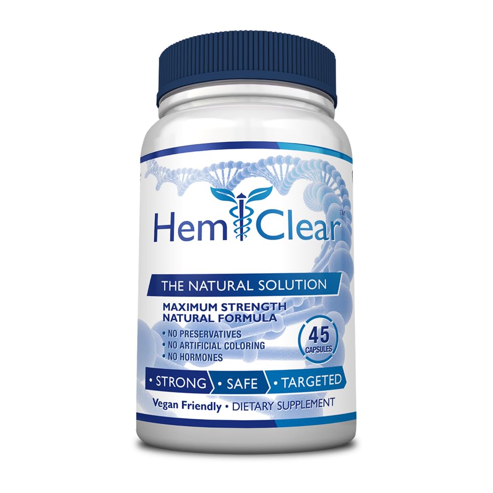 HemClear for Hemorrhoids - Vegan, 100% Natural Formula for Hemorrhoid Relief & Vascular Health - Maximum Strength 1 Bottle HemclearBuy Supplements Australia
