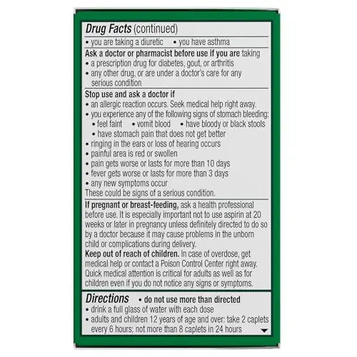 Excedrin Extra Strength Caplets for Headache Pain Relief, Acetaminophen 250mg, Aspirin 250mg, Caffeine 65mg, Pain Reliever, 24 count ExcedrinBuy Supplements Australia