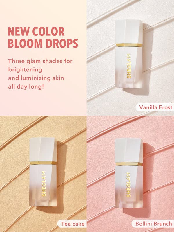SHEGLAM Glow Bloom Liquid Waterproof Highlighter Long Lasting Cream Highlighter with Shimmer Dewy Finish - Vanilla Frost SHEGLAMBuy Supplements Australia