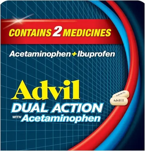 Advil Dual Action Coated Caplets, 125 Mg Ibuprofen and 250 Mg Acetaminophen per Dose (2 Dose Equivalent) for 8 Hour Pain Relief - 216 Count AdvilBuy Supplements Australia