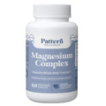 Supplement bottle labeled 'Magnesium Complex' by Pattern Wellness on a white background