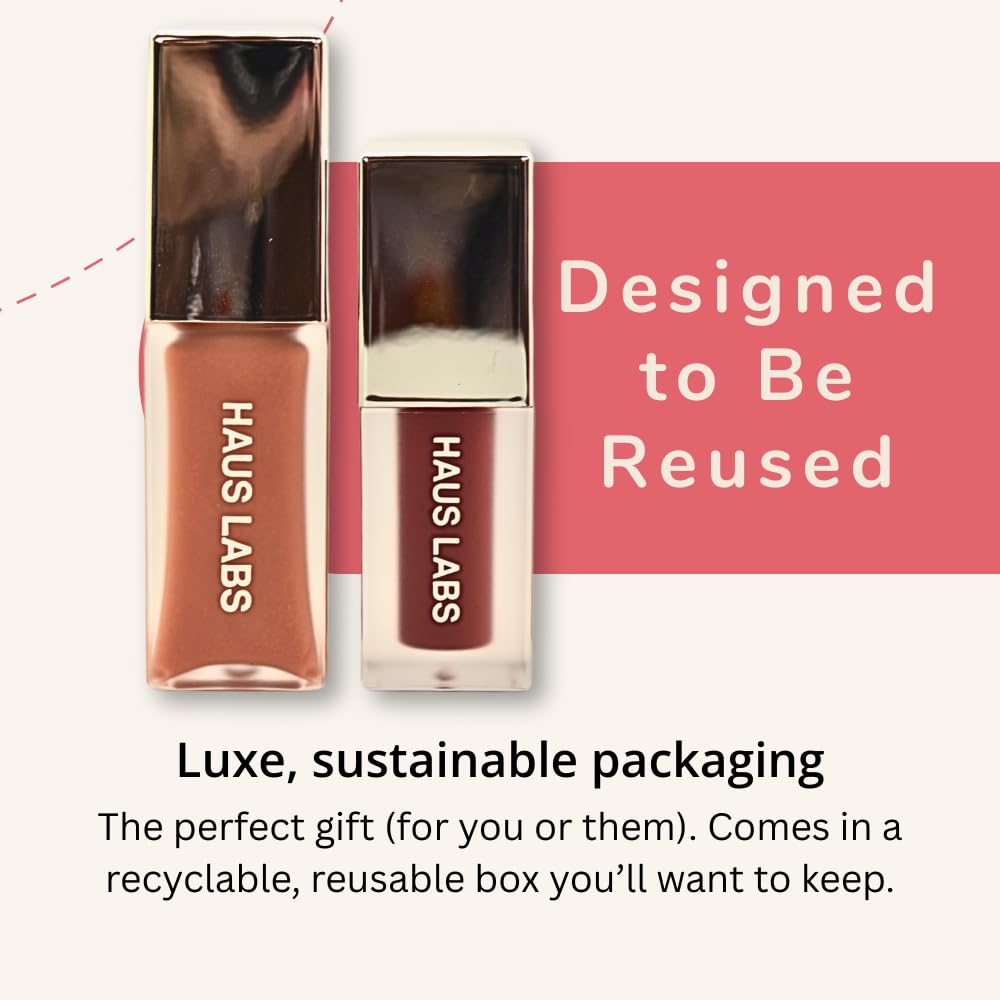 Haus Labs PHD Hybrid Innovation Plumping Lip Glaze Duo - Honey Shimmer Full Size & Persimmon Mini Haus LaboratoriesBuy Supplements Australia