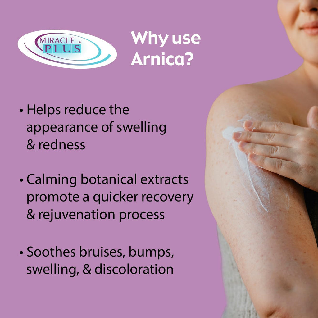 Miracle Plus Arnica Cream Extra Strength Bruise Relief Lotion For Bruising And Swelling On Skin | Arnica Gel, Vitamin K Cream, Skin Care | Moisturizing Bruise Formula With Horse Chestnut, 2-Pack Miracle PlusBuy Supplements Australia