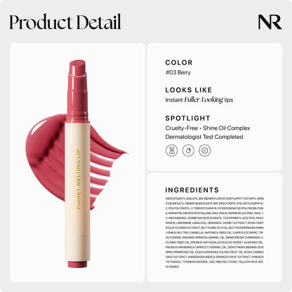 Nature Republic HONEY MELTING LIP (03 BERRY) SOFT LIP STICK, Hydrating Gloss, Moisturizing balms, Sheer tint, Shine & Glowy Finish, korean make up Nature RepublicBuy Supplements Australia