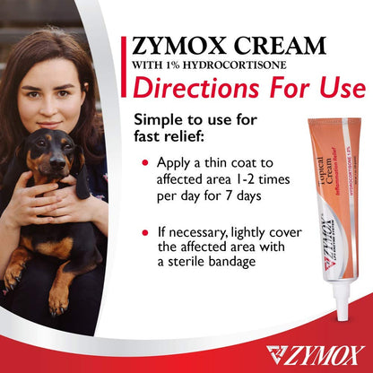 Zymox Veterinarian Strength Topical Cream with 1% Hydrocortisone for Dogs and Cats, 1oz Zymox buy supplements Au