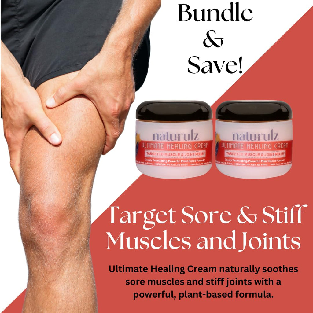 Naturulz Ultimate Healing Cream 4oz Bundle & Save – Plant-Based Topical for Daily Relief of Soreness, Stiffness & Discomfort in Back, Shoulder, Knee, Neck & Foot, Lightweight, Clean Ingredients NaturulzBuy Supplements Australia