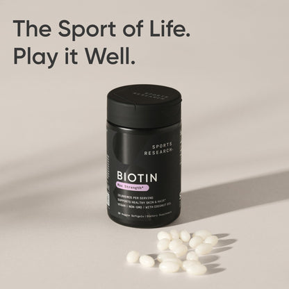 Sports Research® Biotin 10,000mcg with Organic Coconut Oil - Biotin (Vitamin B7) for Healthy Skin and Hair Support* - for Women and Men - Vegan, Non-GMO, Gluten & Soy-Free - 30 Veggie Softgels Sports Research buy supplements Au