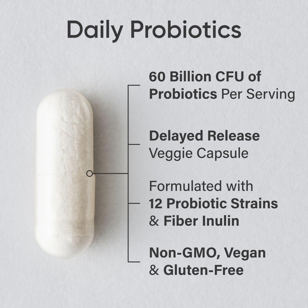 Sports Research Daily Probiotics with Prebiotics, 60 Billion CFU - Vegan Capsules for Gut Health & Digestive Support, Probiotics for Women & Men - Non-GMO Verified & Gluten Free - 30 Count Sports Research buy supplements Au