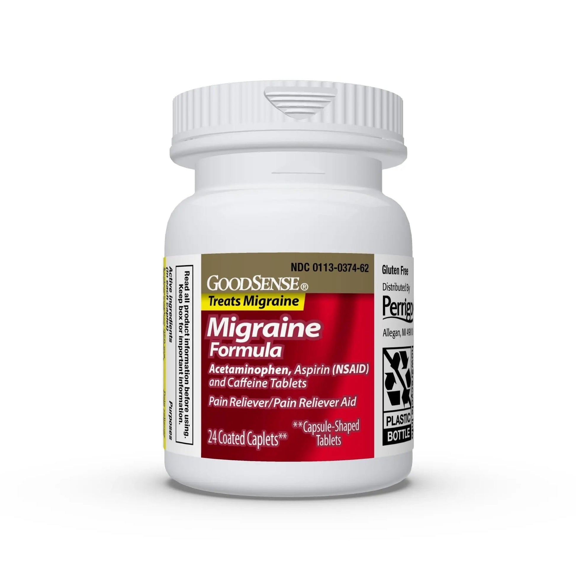 GoodSense Migraine Formula Caplets - Acetaminophen, Aspirin (NSAID) & Caffeine - Migraine Pain Relief, 24 Count GoodSenseBuy Supplements Australia