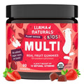 Llama Naturals Kids Multivitamin Gummies | Real Fruit, No Added Sugar Cane | Organic Vegan Toddler Whole Food Vitamins | Vitamin D, C & Beta Carotene Gummy Supplement