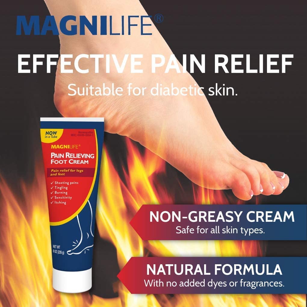 MagniLife Pain Relieving Foot Cream, 4 oz Tube, Soothing Relief for Soreness, Pain, Burning, Tingling, Itching or Sensitivity in Feet & Legs, Moisturizing & Hydrating Foot Cream, No Petroleum MagniLifeBuy Supplements Australia