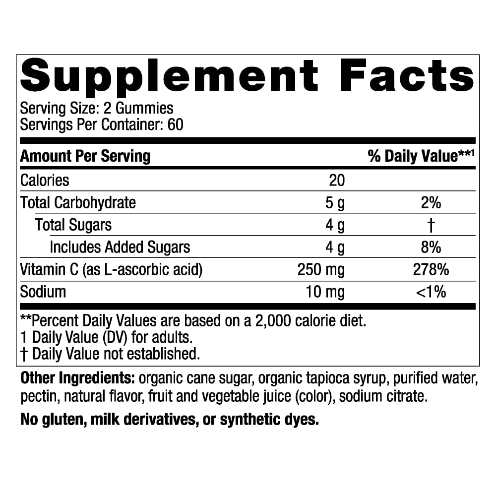 Nordic Naturals Vitamin C Gummies, Tart Tangerine - 120 Gummies - 250 mg Vitamin C - Immune Support, Antioxidant Protection, Child Growth & Development - Non-GMO, Vegan - 60 Servings Nordic NaturalsBuy Supplements Australia